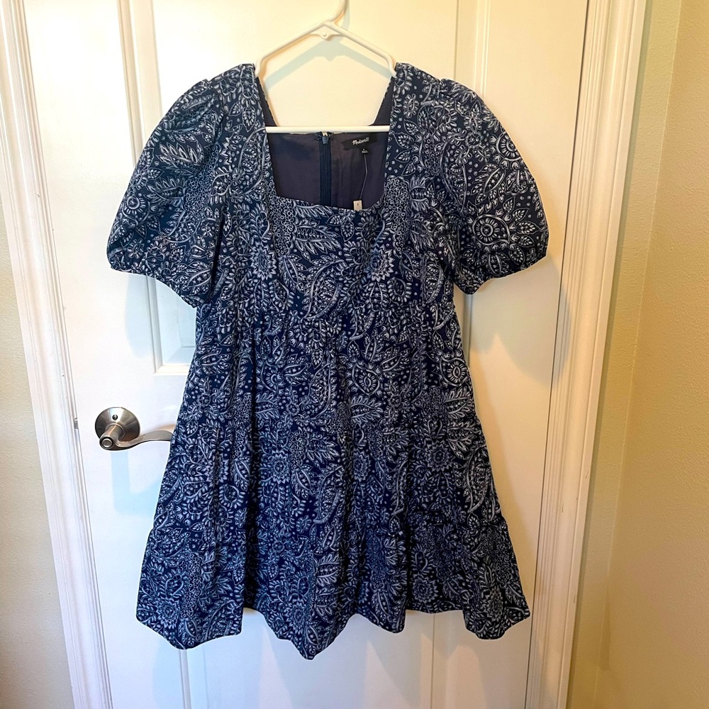 Madewell Poplin Puff Sleeve Dress